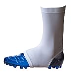 Pure Athlete Football Spats - Cleat Covers and Lace Band Sleeves for Turf Sports, Soccer, Cycling, Lacrosse, Drip Made for WR and Youth Players, Keeps Your Laces Tied (White, M)