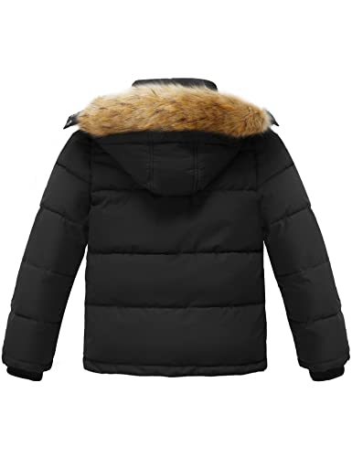 wantdo Big Kids Boy's Winter Puffer Jacket Black 10-12 and Lightweight Puffer Jacket Outerwear Gray3