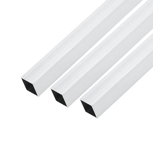 METALLIXITY Aluminio Cuadrado Tubo (15mm x 15mm x 1mm x 200mm) 3uds, 6063 Aluminio Tubos - para Hogar Muebles, Maquinaria