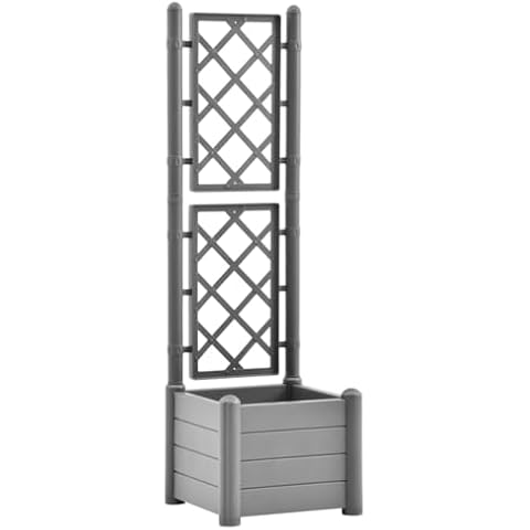 vidaXL Weather-Resistant Garden Planter with Trellis Cover