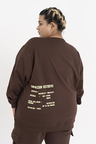 Image of Spirit Animal Plus Size Sweatshirt for Women | Fleece Sweatshirts for Women | Full Sleeves Sweatshirt with Round Neck and Elasticated Cuffs | Casual Sweatshirt for Women