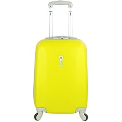 furein Maleta de Viaje Cabina 40L para Equipaje de Mano Ligera y Rígida ABS de 4 Ruedas 52x34x22cm (116 Amarillo)