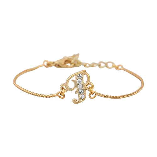 Estele Jewellery Bracelets for Men and Women Gold Plated P Letter Charm Bracelet With White Crystals for Men & Women-102115-YBWE BR (B0B4WBV39D) Amazon Price History, Amazon Price Tracker
