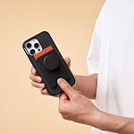 PopSockets PopWallet+ avec swappable PopTop: Poignée de téléphone, support de téléphone et portefeuille pour cartes, amovible, noir