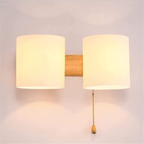 Lámpara de madera maciza y cristal con tecnología LED de diseño minimalista