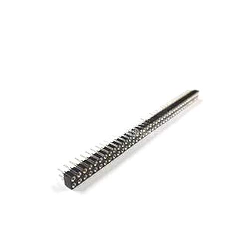 5Pcs Double Row 40Pin 2.54mm Round Female Pin Header Gold Plated machined