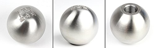 Cuztom Tuning Brushed Finish Heavy Weighted Round Ball Shape Stainless Steel 5 Speed Manual Shift Shifter Knob #TOP1