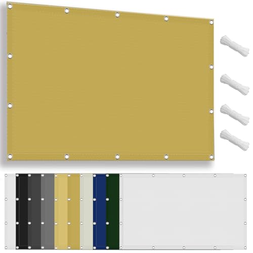 Voile ombrage rectangulaire jaune sable 110x180 cm imperméable polyester - 2