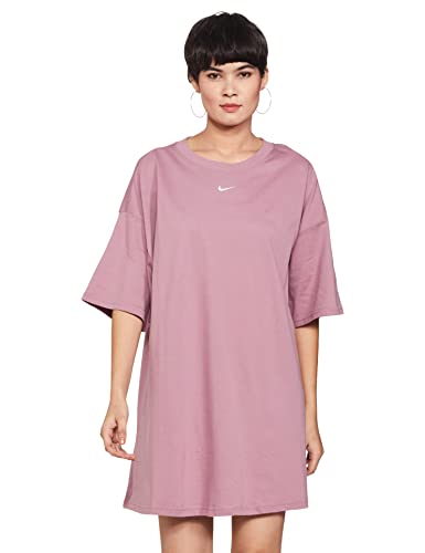 Buy Nike Women's 100% Organic Cotton T-Shirt Dress Below The Knee  (AR3653-515_PLMDST/White_S) at Amazon.in