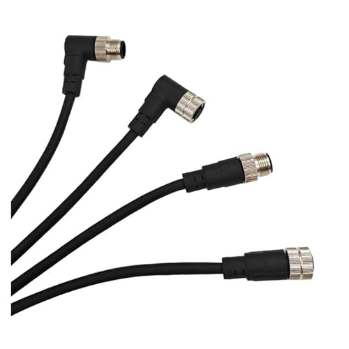 QWLEYCHN M12 Sensor Connector Cable PVC Line Waterproof Male and Female 4/5/8 Pin A-Type Plug for Industrial Use(Angle Female 8p)