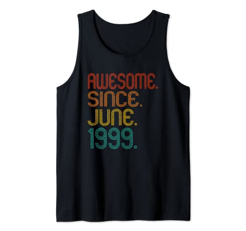 Awesome Since June 1999 24th Birthday 24 Years Old Vintage Camiseta sin Mangas