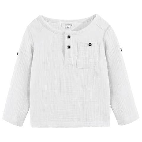 Volunboy Toddler Boys Long Sleeve Henley Shirt Light Cotton Button Down Tshirt Top Cover