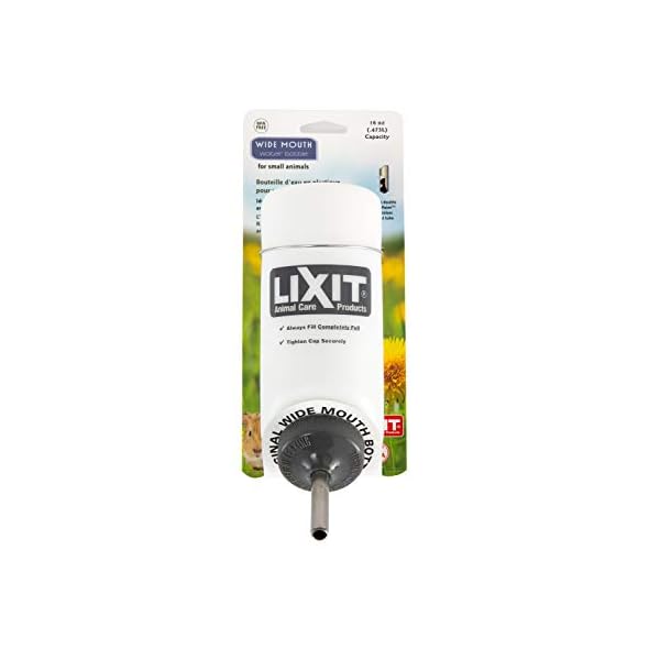 Lixit Wide Mouth BPA-Free Cage Water Bottles for Rabbits, Ferrets, Guinea Pigs, Rats, Chinchillas, Hamsters, Mice…