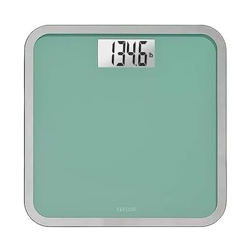 Taylor Precision Products Balança digital de banheiro de vidro para peso corporal, grande plataforma durável, capacidade extra alta de 226 kg, grande tela branca retroiluminada de