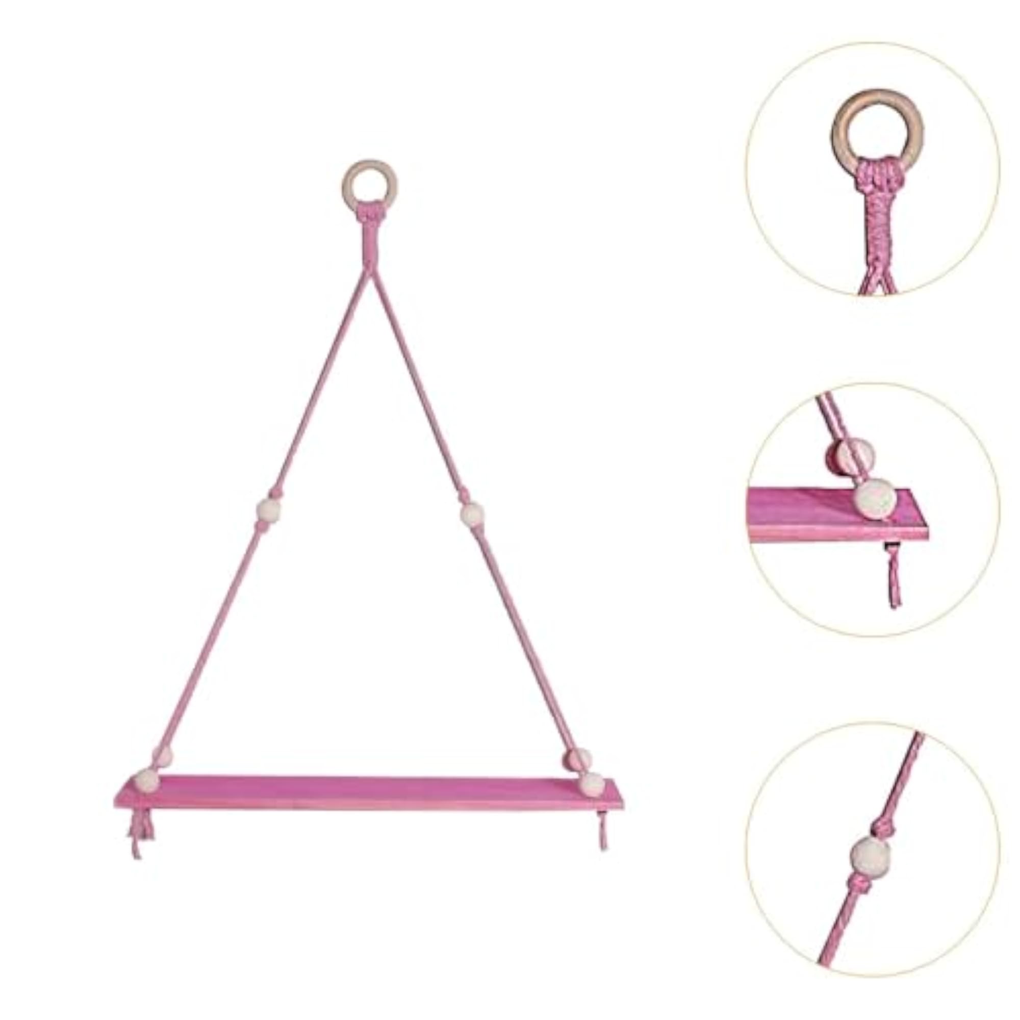 Hanging Wooden Shelf Rope Shelf Planter Holder