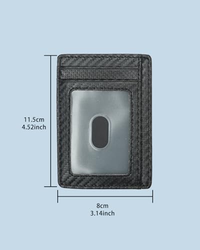 Slim Minimalist Front Pocket Wallet, RFID Blocking Credit Card Holder Wallet with Detachable D-Shackle for Men Women LCC203-012