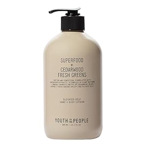 Youth To The People Superfood Hand + Body Lotion with Plant Butters + Antioxidants – Hydrates + Soothes Dry/Dull Skin – Non-greasy – Lightweight Cream – Aromatic Fragrance – Vegan (13.1 fl oz)