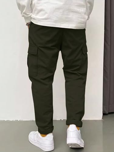 Image of Leriya Fashion Men's Cargo Pants | 4 Pocket Cotton Cargo Joggers for Men | Loose Fit Stylish Pant with Pockets | Casual Baggy Trousers & Streetwear Lower