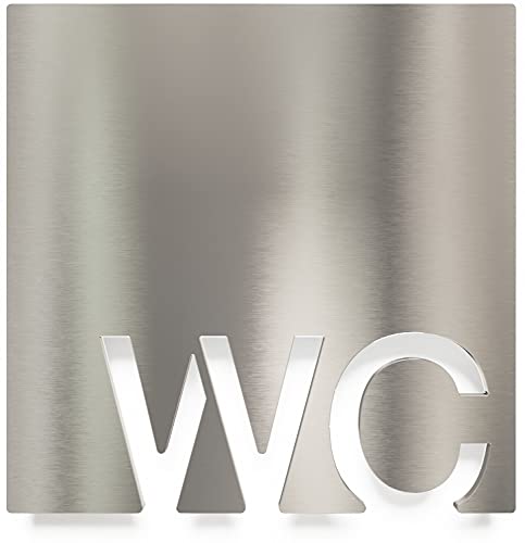 Insegna WC - acciaio inox - pittogramma