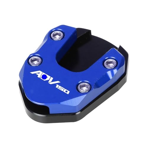 Coussinet support latéral moto bleu et plaque d'extension de béquille ADV150 ADV160