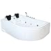 Produktbild Whirlpool Badewanne Bali | Eckbadewanne mit 14 Massage-Düsen, Armaturen & XXL-Kopfstützen | Maße: 180 x 120 cm | Linke Eckmontage | Spa-Badewanne für 2 Personen