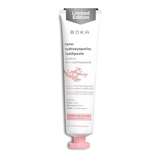Image of Boka Fluoride Free Toothpaste, Nano Hydroxyapatite Toothpaste, Appropriate for Sensitive Teeth - for Adult Oral Care - Cherry Blossom Flavor, 4 Fl Oz 1Pk
