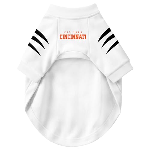 Image of Cincinnati Dog Clothes Jersey Style Personalized Pet T Shirt with Custom Name Number for Small Medium Large Dogs