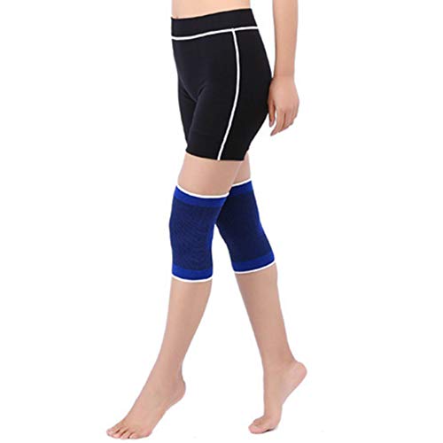 Kids Knee Sleeve Brace - Children Patella Pad- Knee Support For Girls, Boys - Soft Knitted Brace For Juvenile Arthritis Relief, Joint Pain, Meniscus Pain, Sports, Basketball, Running-Blue (1 Pair) #TOP2