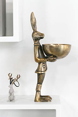 Cuenco de latón con conejo decorativo para mesas de salón 3