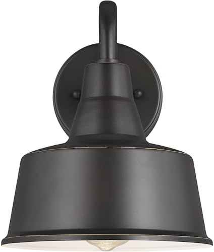 Generation Lighting 1-Light Barn Light Gooseneck Outdoor Wall Lamp Antique Bronze 8537401-71, Dark Sky Outdoor Light Fixture for Farmhouse Wall Decor, Dimmable Barn Light Can Use LED Light Bulbs