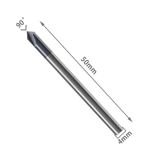 Image of ECSiNG 90 3 Flutes Chamfer End Mill 90 Degree Milling Cutter V Groove Router Bit Milling Accessories for Carving V Groove CNC Lettering And Signs
