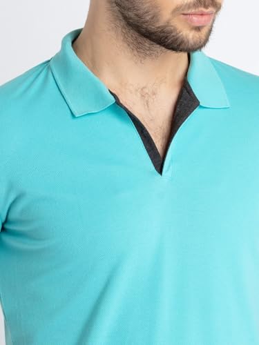 Image of Status Quo Men's Polo T-Shirt | Rich Cotton Blend | Slim Fit | All Day Comfort | Contrast Inner Placket | Polo Collar