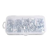 250PCS Aluminum Crimping Loop Sleeve, Fishing Crimp Sleeves Assortment Connector Kit, Made of Aluminum, for Creating Wire Leaders, Trolling, and Bottom Fishing Rigs(1.0#、1.2#、1.4#、1.6#、1.8#)