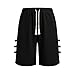 PmiYniV Women's Bermuda Shorts Summer High Waisted Casual Drawstring Fashion Shorts with Pockets Loose Knee Length Clothes Black