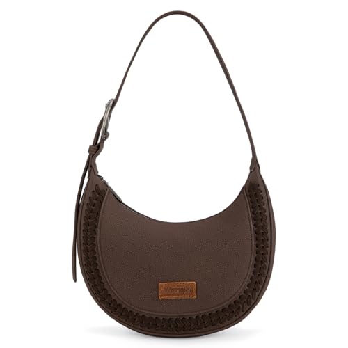 Image of Wrangler Crescent Shoulder Bag for Women Trendy Half Moon Bag Small Crossbody Purse and Handbags With Extension Strap | Trendy