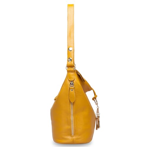 Image of Fashion Designer Women Shoulder Bag Metal Tassel Real Leather Tote Handbag Ladies Crossbody