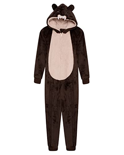 Pyjama en polaire pour homme avec capuche Motif animal 3D, ours, M Cover