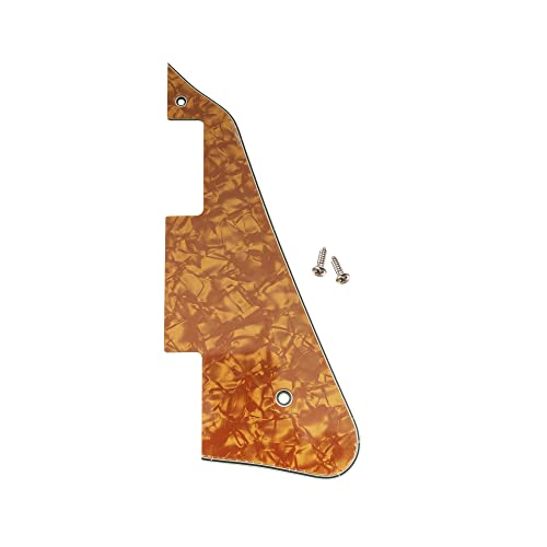 Musiclily LP Guitar Pickguard Scratch Plate for USA Les Paul Modern Style Electric Guitar,4Ply Earthy Yellow Pearl