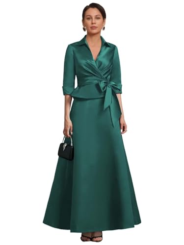 Short Sleeves Grandmother Of the Groom Dress 2 Piece Formal Evening Gown
