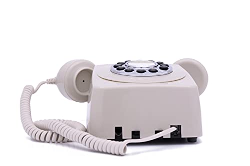 Miniatura 6 de GPO 746 Teléfono fijo retro de pared con pulsación de botones - Cable en espiral, timbre auténtico - Marfil