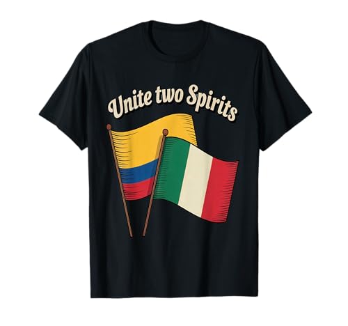Unite Two Spirits Colombia Italy Heritage Dual Nation Pride T-Shirt