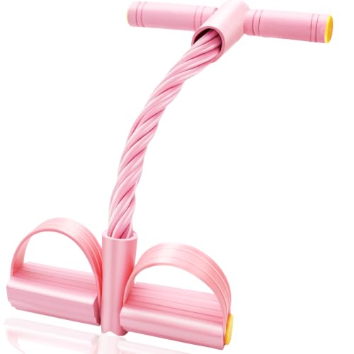 Pedal Resistance Band with Handle, Upgraded 6-Tube Multifunction Elastic Foot Pedal Puller Resistance Bands, Natural Rubber Sit up Bands with Feet Strap Fitness Band for Abdomen, Waist, Arm, Leg