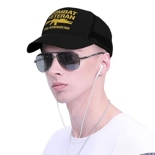 Combat Veteran Iraq and Afghanistan Mesh Baseball Cap - Classic Adjustable Peaked Cap, Trucker Hat for Men and Women4