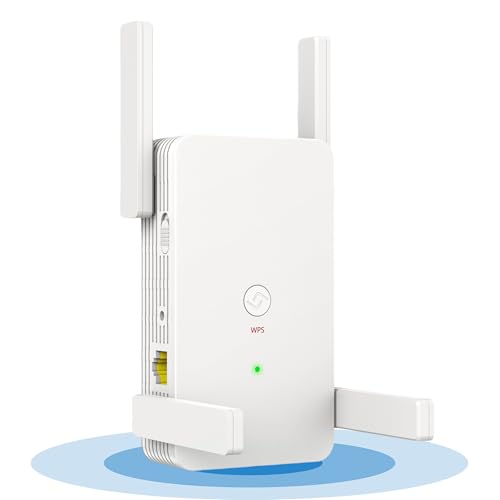 WiFi Extender Signal Booster | 1.2Gb/s Dual Band 2.4GHz & 5GHz Internet Repeater | Ultra Long Range Wi-Fi Extenders for Home with Ethernet Port & 4 Antennas | Amplifier for Wireless