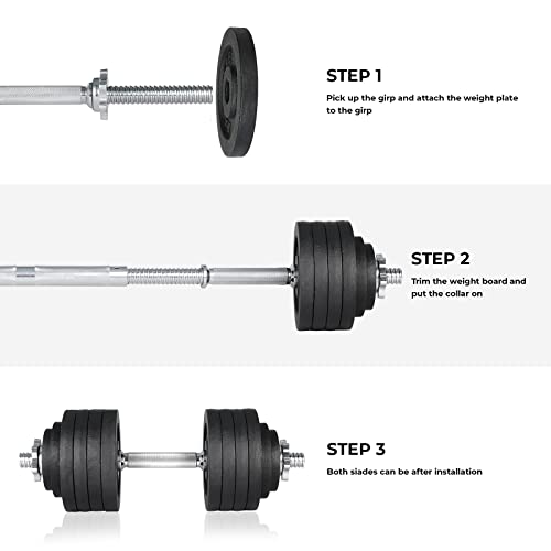 Papababe Adjustable Dumbbells Cast Iron With Connector 40, 50, 65, 105, To 200 Lbs, Adjustable Dumbbell Sets, Lifting Dumbells (105 Pounds) #TOP2