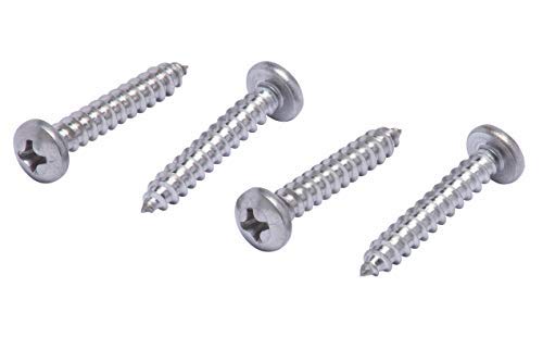 #8 X 1" Stainless Pan Head Phillips Wood Screw, (100pc), 18-8 (304) Stainless Steel Screws by Bolt Dropper