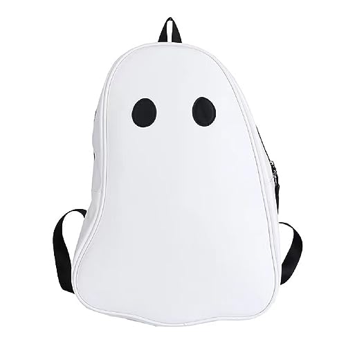 Cute Large Halloween Ghost Daypack Funny Novelty Backpack for Men Women Teen Sling Bag Travel Backpack (White,Large)