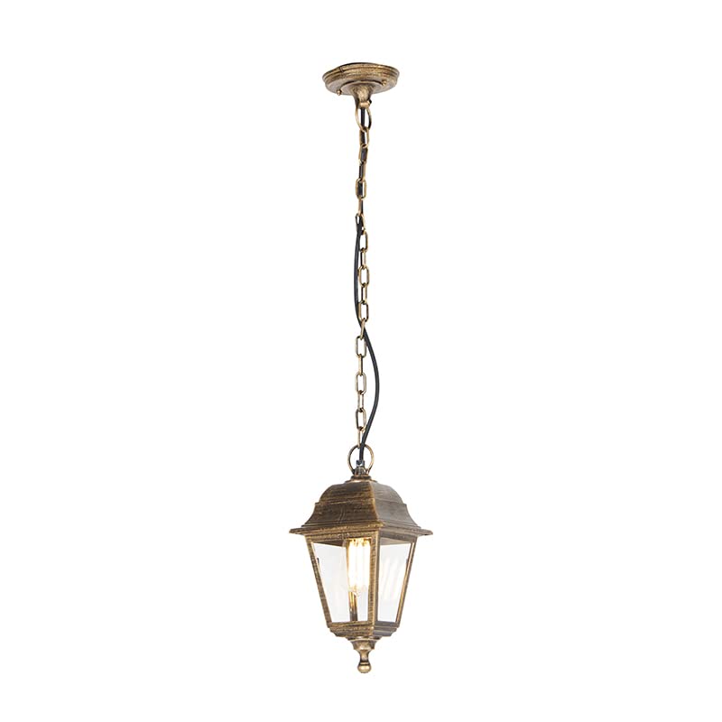 Suspension 1 lumière L 150 mm Doré Laiton Classique Antique éclairage extérieur