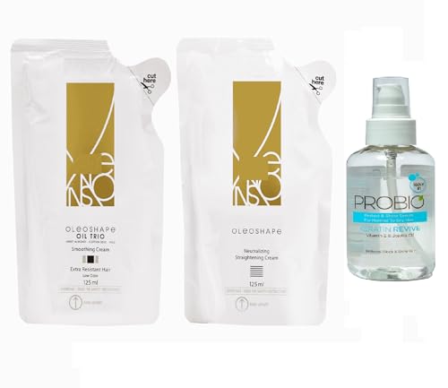 X|T|EN.SO Care Hair Straightening Straightner Cream 125 ML and Neutralizer 125 ML + Hai Serum 100 ML (Extra Resistant Hair – J)