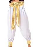 Jhaoyu Mens Halloween Arabian Prince Cosplay Costume Waistcoat Or Lantern Pants Halloween Carnival White Medium